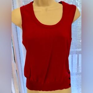 Burberry tank in bright red with classic plaid